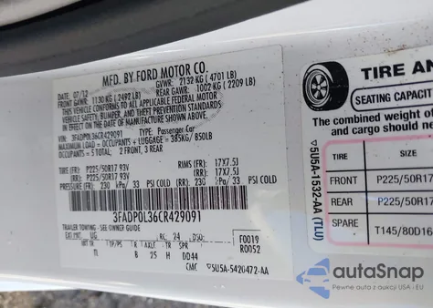 2012 Ford Fusion Hybrid from USA, damaged, VIN 3FADP0L36CR429091